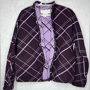 Women's Vintage‎ Doncaster Wool Cashmere Boxy Jacket Reversible Size 8 Purple